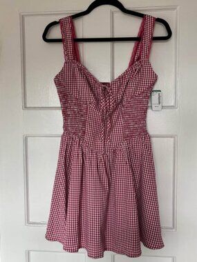 NWT Simons Red Gingham Mini Dress